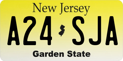 NJ license plate A24SJA