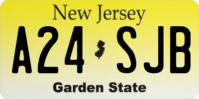 NJ license plate A24SJB