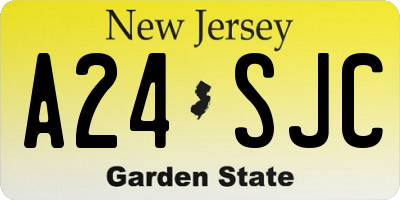 NJ license plate A24SJC