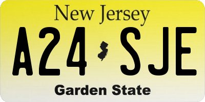 NJ license plate A24SJE
