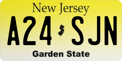 NJ license plate A24SJN