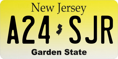 NJ license plate A24SJR