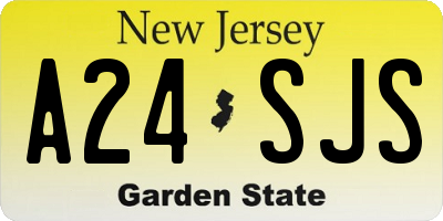 NJ license plate A24SJS