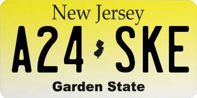 NJ license plate A24SKE