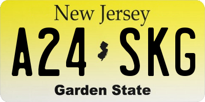 NJ license plate A24SKG