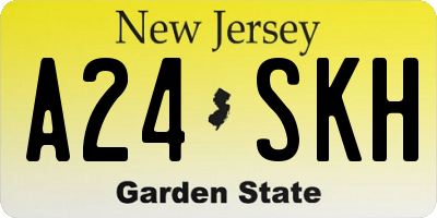 NJ license plate A24SKH