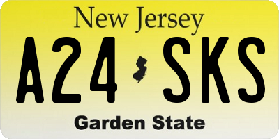 NJ license plate A24SKS