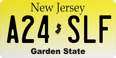 NJ license plate A24SLF