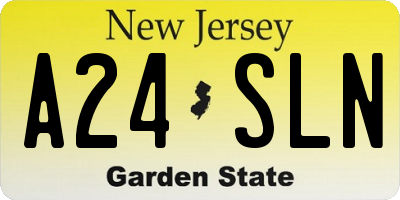 NJ license plate A24SLN