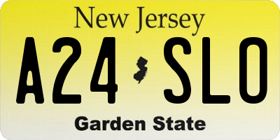NJ license plate A24SLO