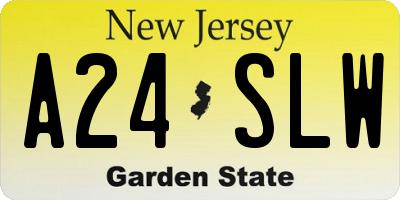 NJ license plate A24SLW