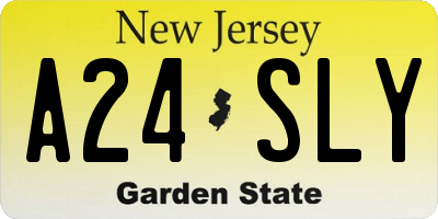 NJ license plate A24SLY