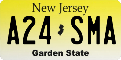 NJ license plate A24SMA