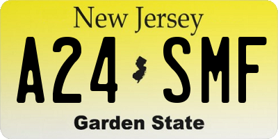 NJ license plate A24SMF