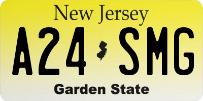 NJ license plate A24SMG