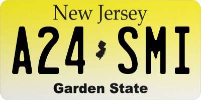NJ license plate A24SMI