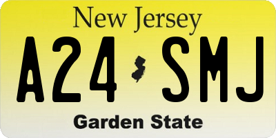 NJ license plate A24SMJ