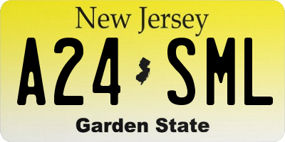 NJ license plate A24SML