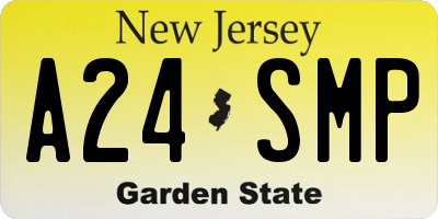 NJ license plate A24SMP