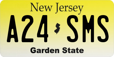 NJ license plate A24SMS