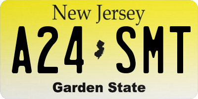 NJ license plate A24SMT