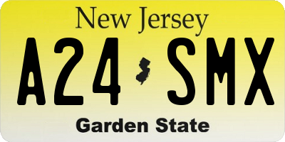 NJ license plate A24SMX