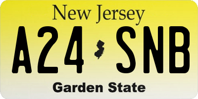 NJ license plate A24SNB