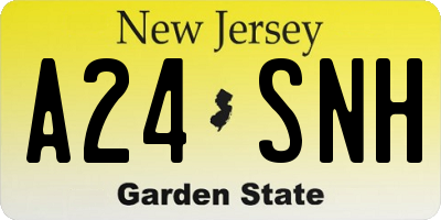 NJ license plate A24SNH