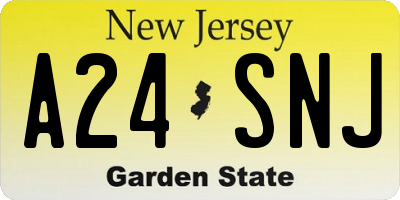 NJ license plate A24SNJ