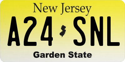 NJ license plate A24SNL