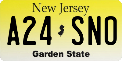 NJ license plate A24SNO