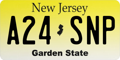 NJ license plate A24SNP