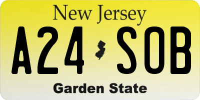 NJ license plate A24SOB