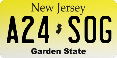 NJ license plate A24SOG