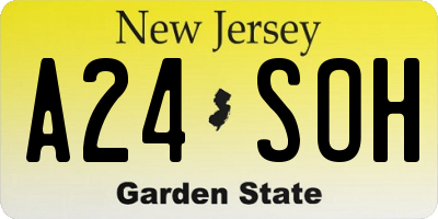 NJ license plate A24SOH