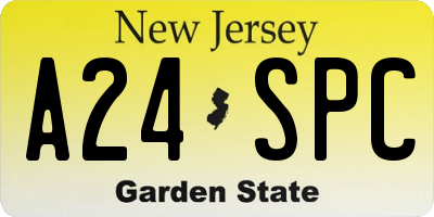 NJ license plate A24SPC