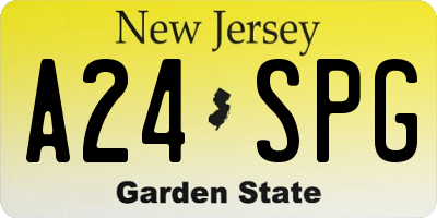 NJ license plate A24SPG
