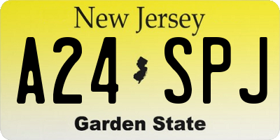 NJ license plate A24SPJ