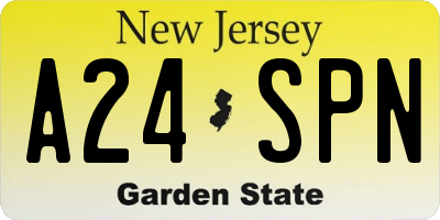 NJ license plate A24SPN