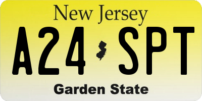 NJ license plate A24SPT