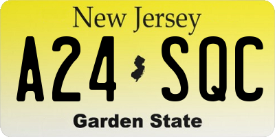 NJ license plate A24SQC