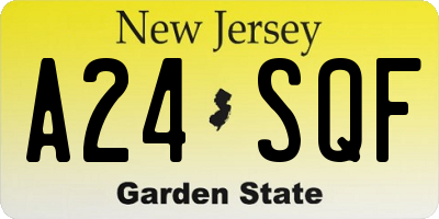NJ license plate A24SQF