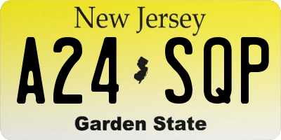 NJ license plate A24SQP