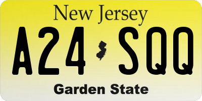 NJ license plate A24SQQ