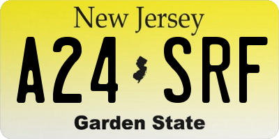 NJ license plate A24SRF