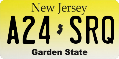 NJ license plate A24SRQ
