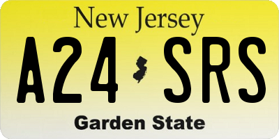 NJ license plate A24SRS