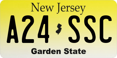 NJ license plate A24SSC