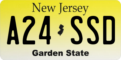 NJ license plate A24SSD