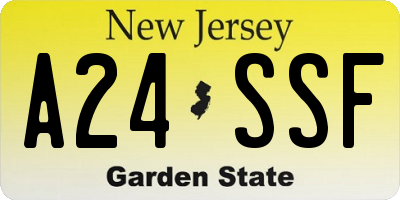 NJ license plate A24SSF